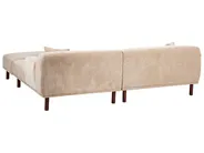 Corner Sofa 3 Seater HOLT with Ottoman Fabric Beige Left Hand_960630