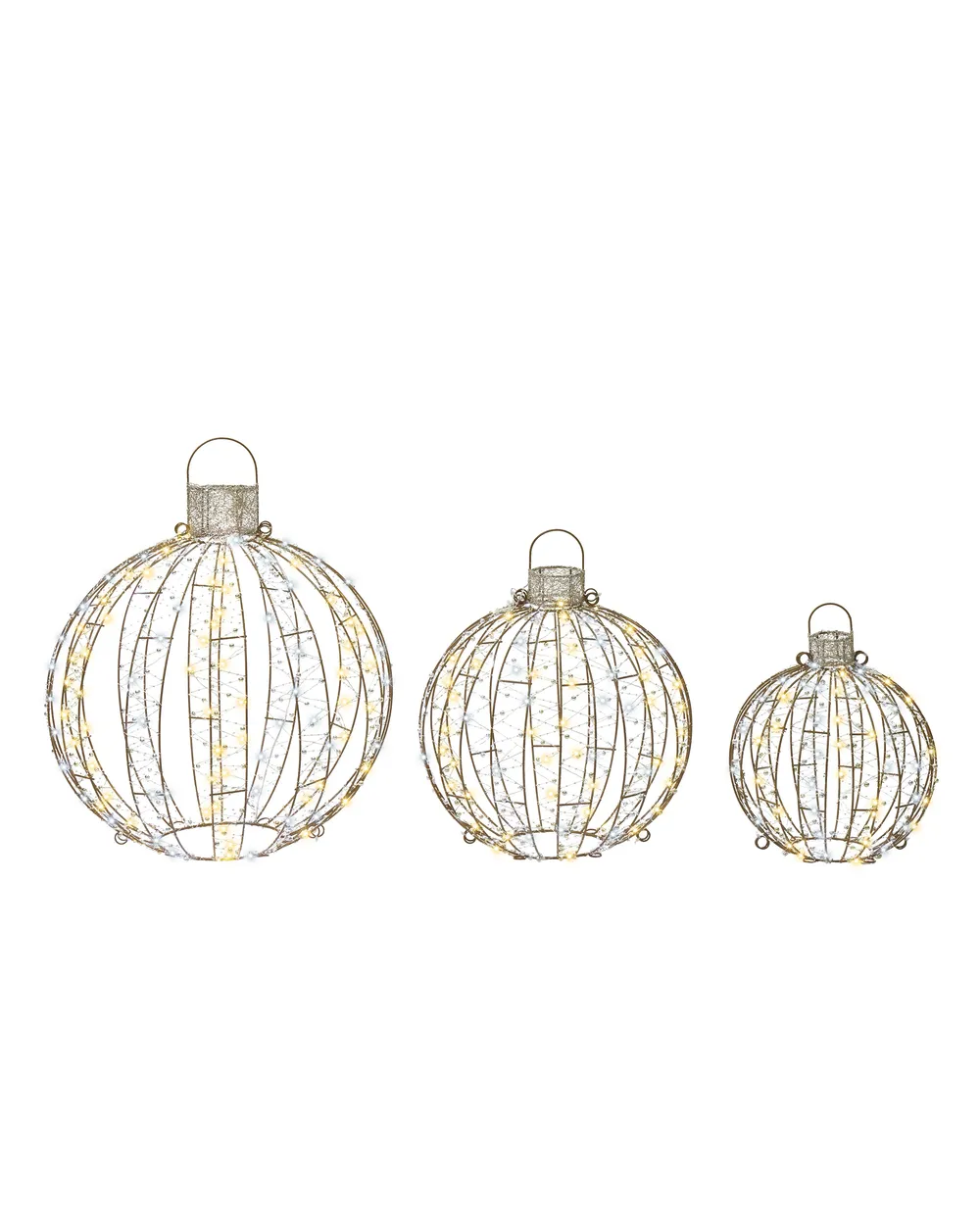 Decorazione per esterni LED GAROUR 65/50/40 cm Palla di Natale Oro_950439