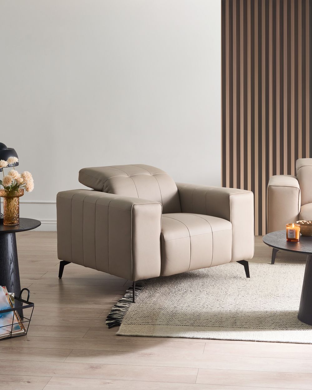 Armchair OMMEL Fabric Taupe