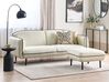 3-Sitzer Sofa hellbeige / schwarz mit Ottomane TONSBERG_927328