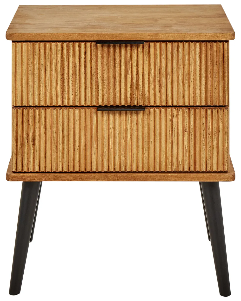 2 Drawer Bedside Table TIMMINS Pine Wood Brown_936597