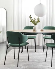 Set of 2 Dining Chairs KENAI Dark Green_874472