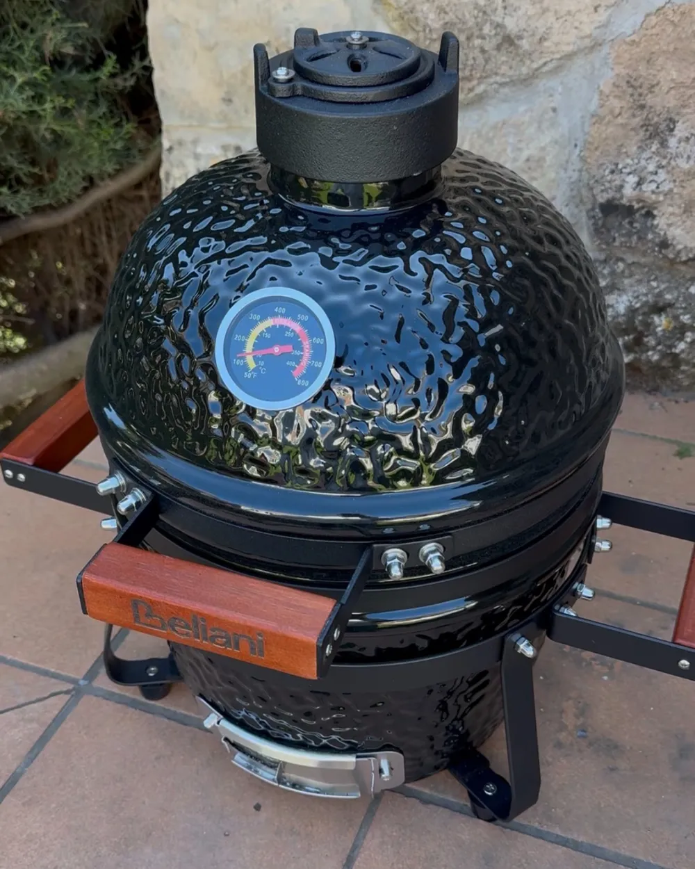 Mini Charcoal BBQ Grill KAMADO Ceramic Black_1065681