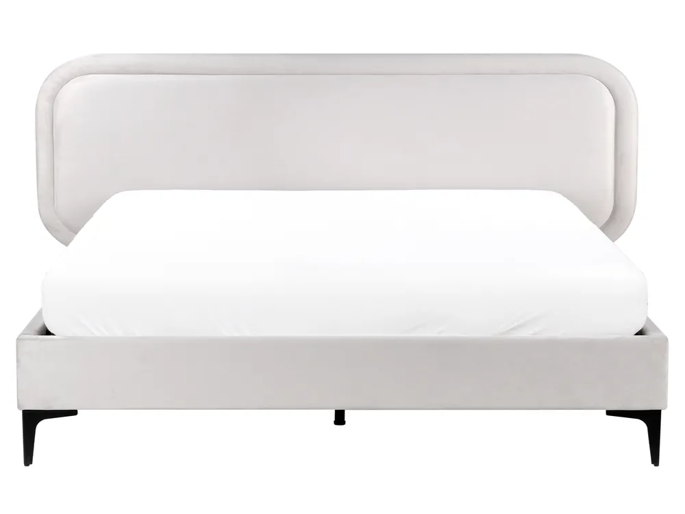 Bett mit Lattenrost Samtstoff SUZETTE 160 x 200 cm Hellgrau_989479