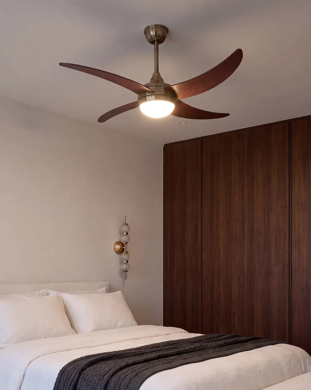 Ceiling Fan with Light CHACANA with Remote LED Brass