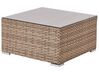 Lounge Set Rattan naturfarben 4-Sitzer linksseitig modular Auflagen weiß SANO II_931961