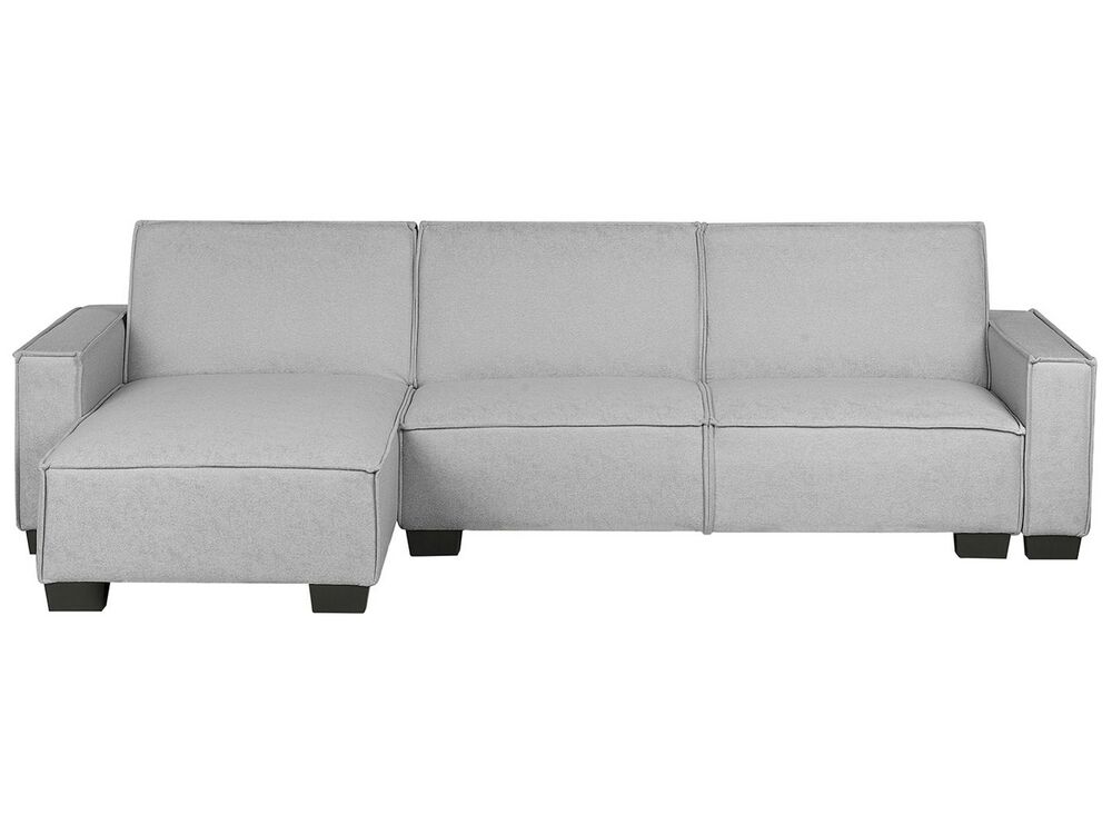 Corner Sofa Bed ROMEDAL Fabric Light Grey Right Hand