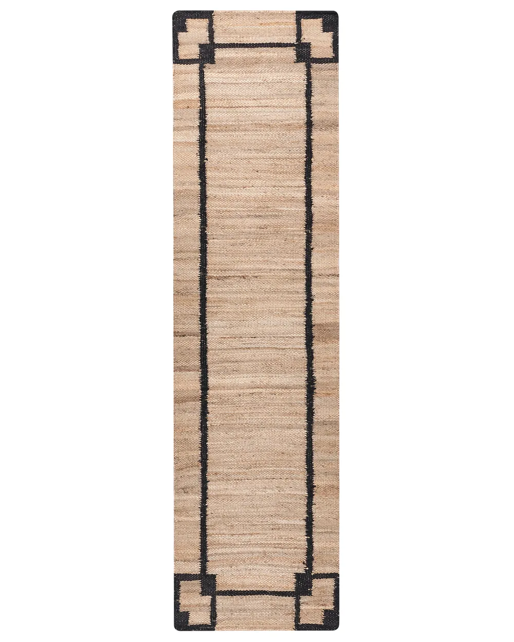 Dywan GONDIA Czarny/ beżowy 80 x 300 cm Juta