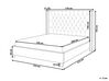 Zamatová posteľ 140 x 200 cm krémová biela LUBBON_882158