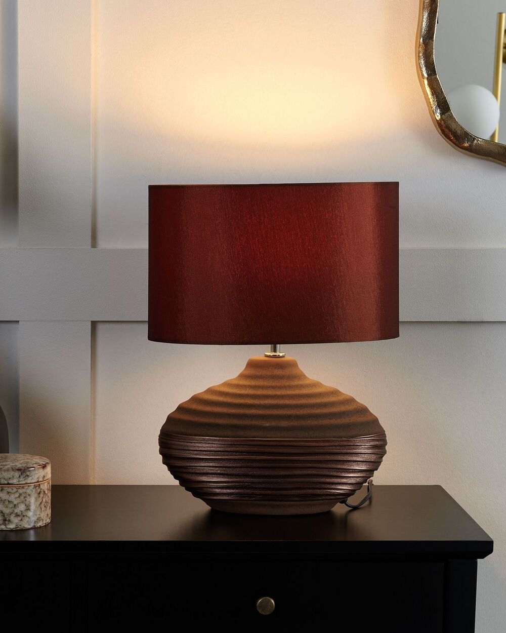 Bedside Lamp Brown LIMA Beliani