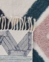 Teppich Baumwolle mehrfarbig 140 x 200 cm geometrisches Muster Fransen Kurzflor KOZLU_816981
