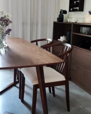 Set di 2 sedie da pranzo CRAIG Legno Marrone scuro/Beige_957821
