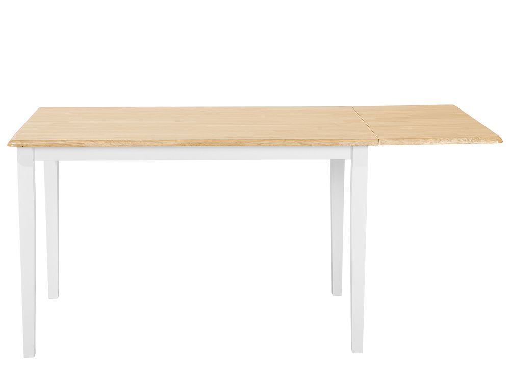 Extendable dining table white and wood sale