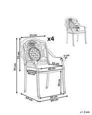 Set di 4 sedie da giardino con cuscini SALENTO Metallo Marrone scuro_765568