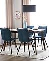 Set of 2 Dining Chairs LISLE Fabric Teal