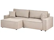 Corner Sofa Bed TORSANG Reversible Fabric Beige_1198768