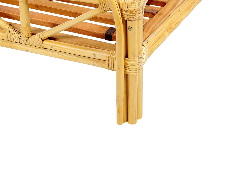 Bed Rattan FLORENTINE 160 x 200 cm (EU King Size) Light Brown_868932