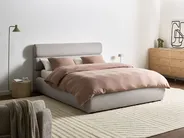 Letto contenitore BONIFACIO Lino sintetico Grigio 160 x 200 cm_1064277