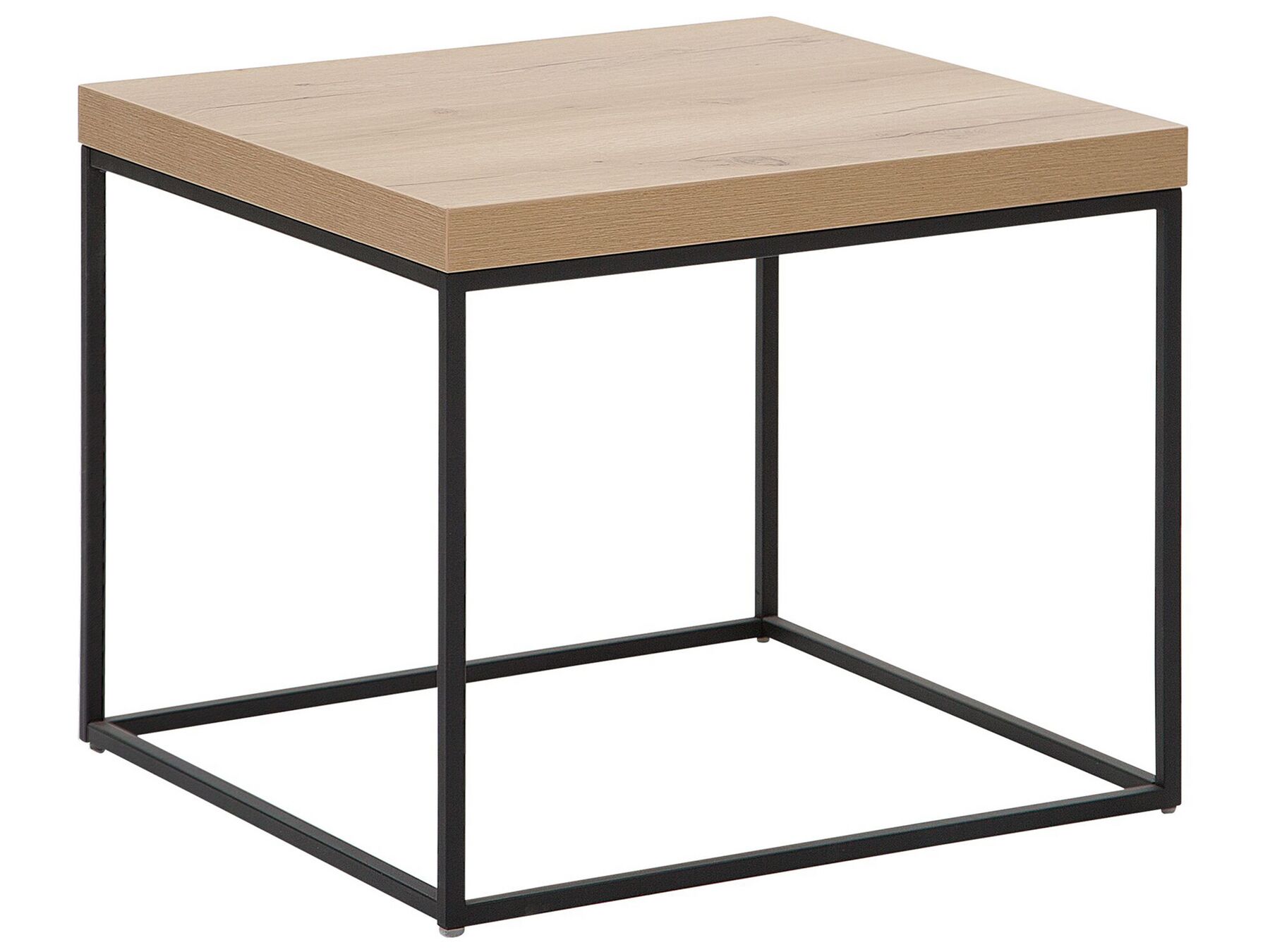 Tavolino da caffè legno chiaro e metallo nero 60 x 60 cm DELANO_756724