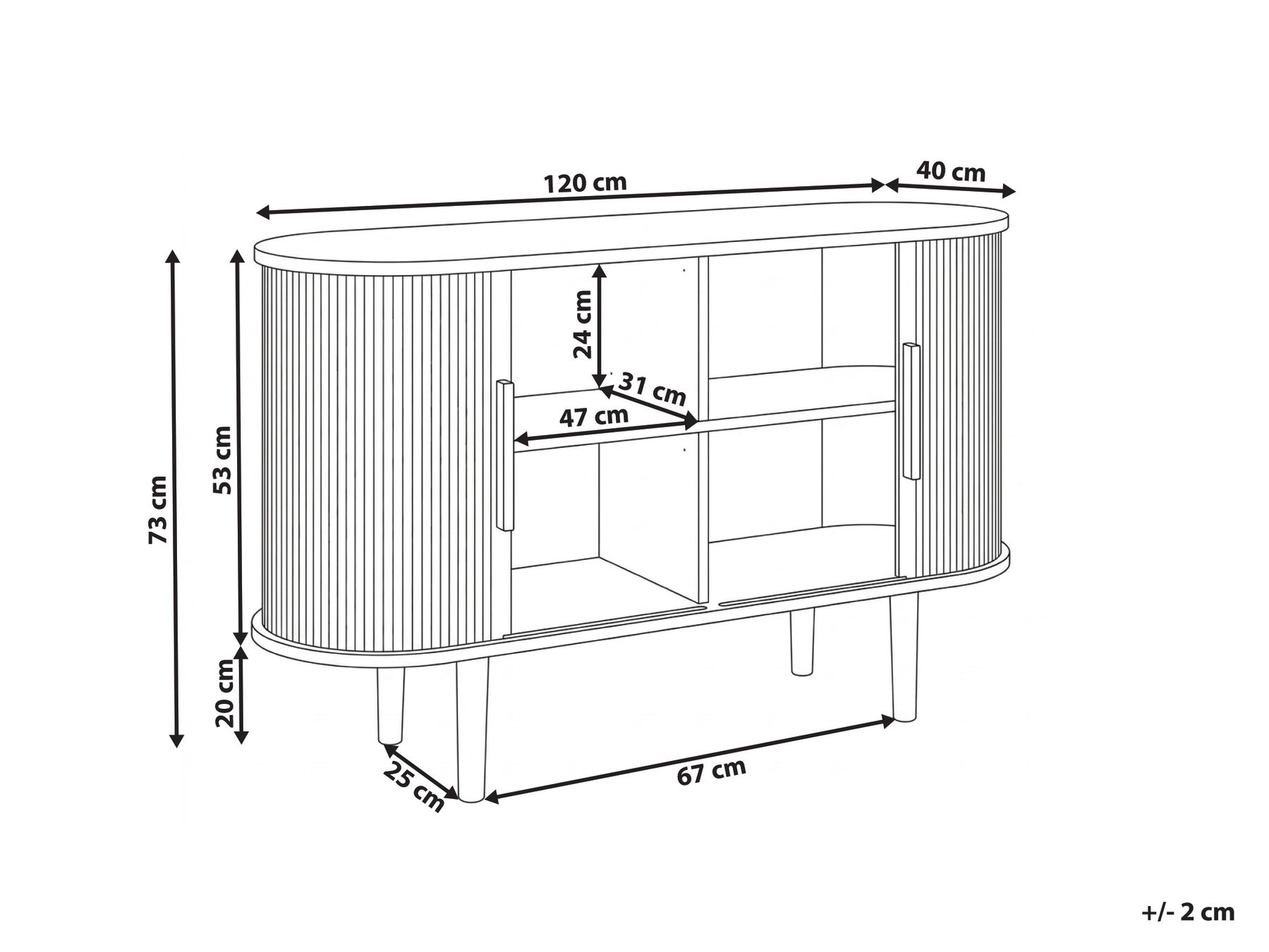 2 Door Sideboard SORELL Dark Brown_1166791