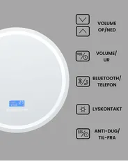 LED-badeværelsesspejl BROGNON 60 cm 60 cm Med indbygget Bluetooth-højttaler Sølv_940359