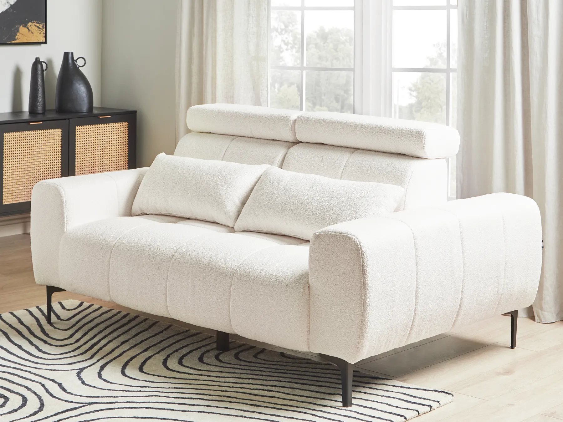 Sofa 2 Seater VEGAMO Boucle White_924940