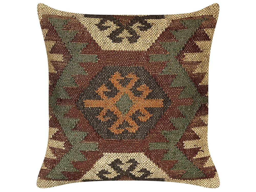 Zestaw 2 poduszek dekoracyjnych ARVEN 45 x 45 cm Juta Brązowy Wzór orientalny_848351