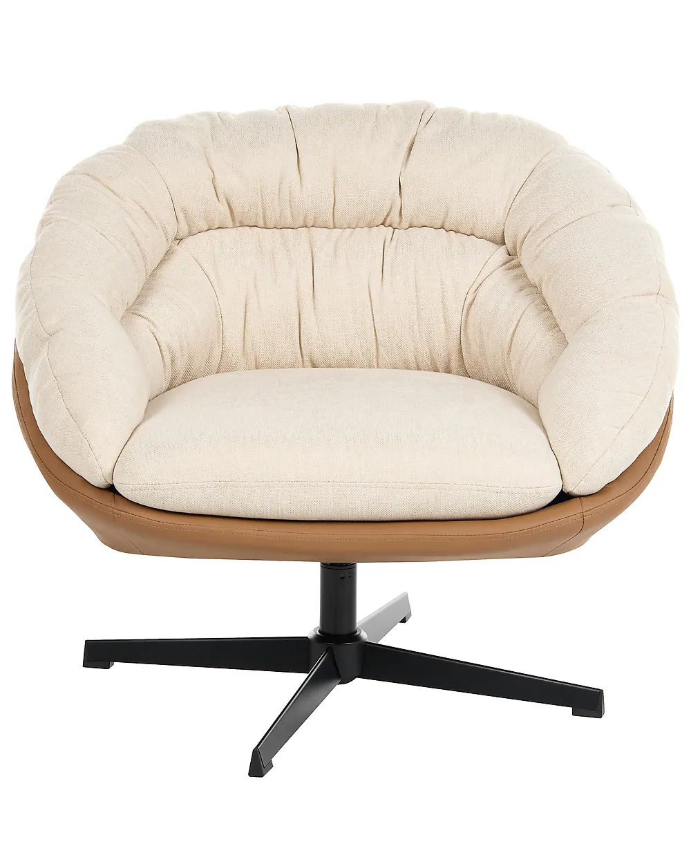 Swivel Armchair TRANUM  Fabric Beige_1165359