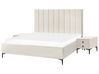 3 Piece Bedroom Set Boucle EU Super King Size Off-White SEZANNE_939815