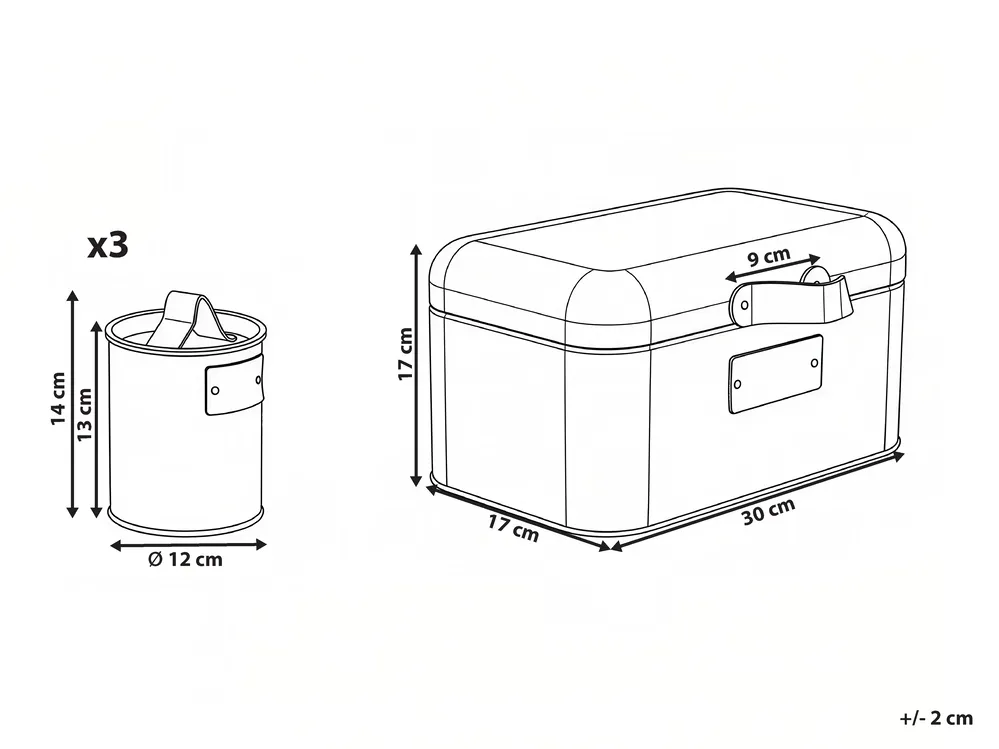 4 Piece Bread Bin and Canister Set REVERIE Iron Black_1069593