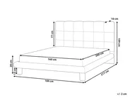 Bett mit Lattenrost Bouclé CRESSAT 160 x 200 cm Cremeweiß_1009062
