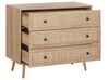 Kommode Rattan heller Holzfarbton 3 Schubladen PONCA_804003