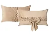 Dekokissen 2er Set BELLE 30 x 50 cm Samtstoff Beige Ohne Muster