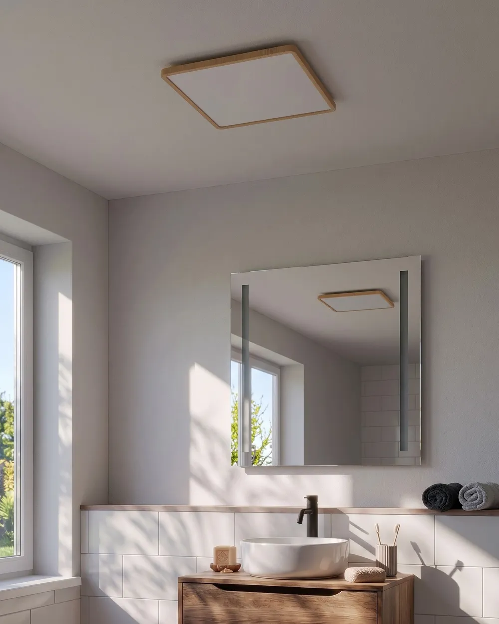 Lampadario a LED TIVORA con telecomando con dimmer Marrone chiaro_1131266