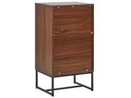 Komoda 3 szuflady NUEVA Ciemny brąz/ biały_787523