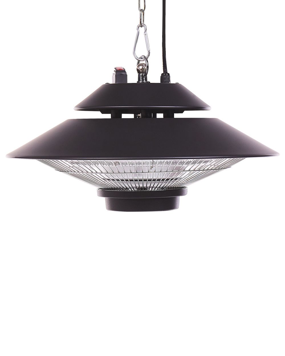 Riscaldatore a infrarossi da patio sospeso MERAPI 1500 W con telecomando Nero