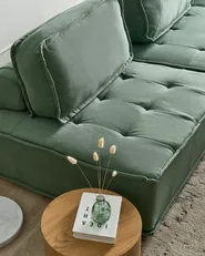 Modular Sofa 2 Seater TIBRO Fabric Light Green_1057863