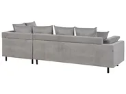 Corner Sofa 4 Seater LUNNER Corduroy Light Grey Left Hand_961079