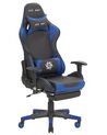 Chaise de gamer en cuir PU noir et bleu VICTORY _767677