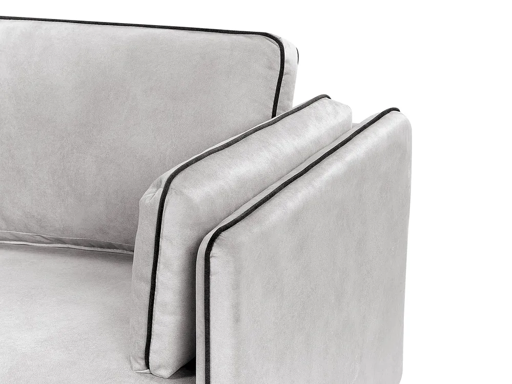 Corner Sofa 3 Seater ALTAN Velvet Light Grey Right Hand_878537