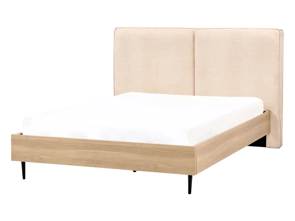 Bett mit Lattenrost Bouclé IZERNORE 140 x 200 cm Beige_971395