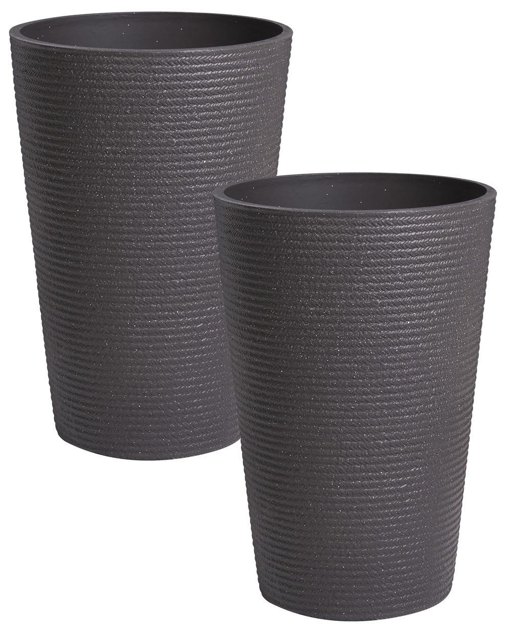 Set of 2 Plant Pots MEUM 35 cm Black