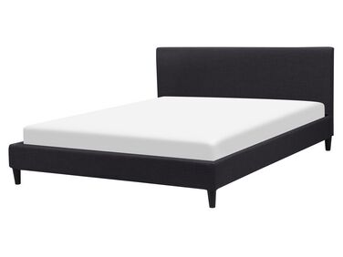 Čalouněná postel v černé barvě 160 x 200 cm FITOU