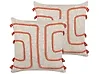 Throw Cushion PLEIONE 45 x 45 cm Cotton Coral Abstract Pattern