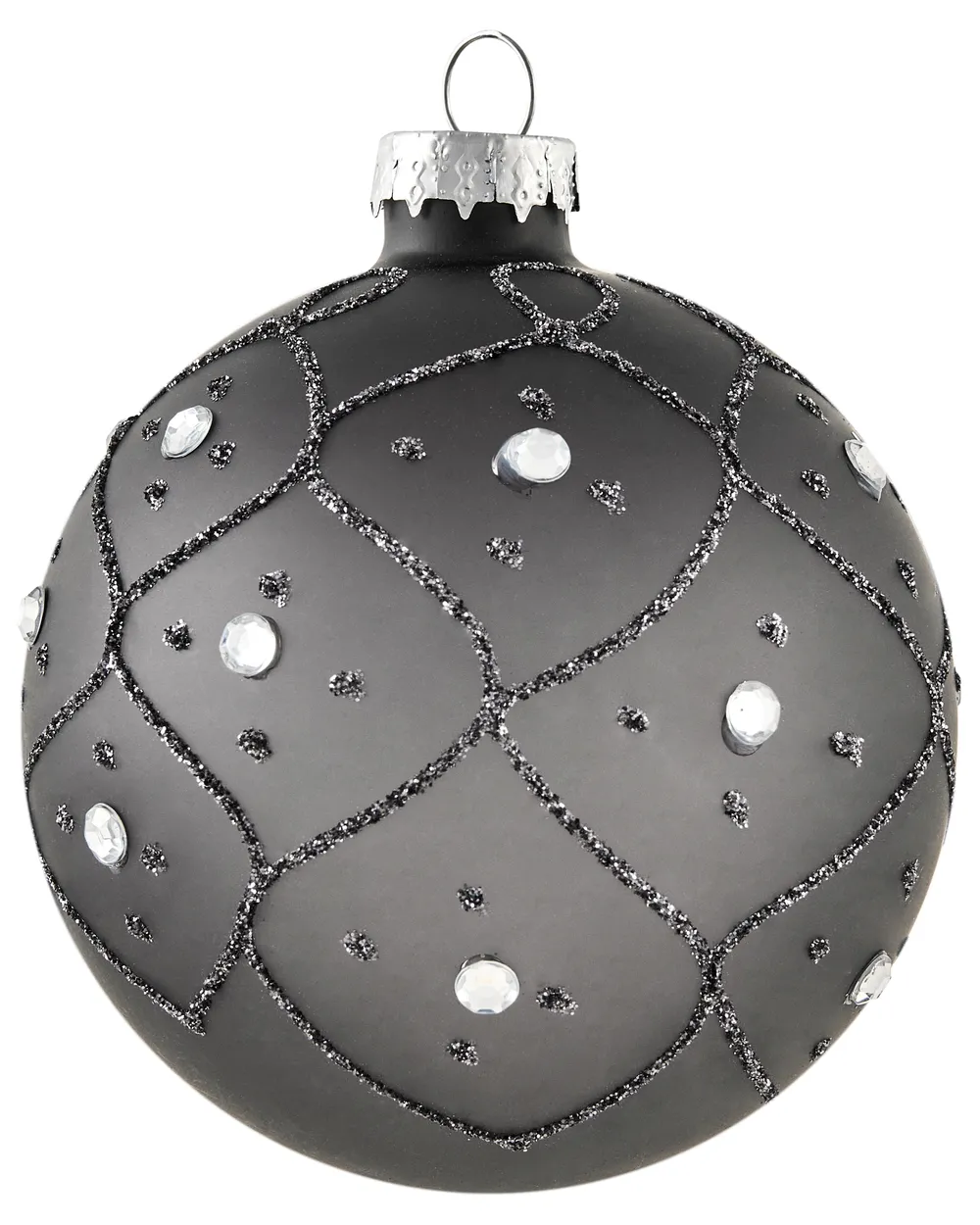 Zestaw 35 bombek FROSTFALL Szkło Szary_1028139