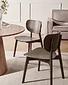 Set of 2 Dining Chairs OVERLY Wood Dark Ash Wood