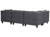 4 Seater Right Hand Modular Fabric Corner Sofa with Ottoman Dark Grey UNSTAD_924623