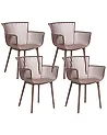 Set of 4 Garden Chairs PESARO Brown