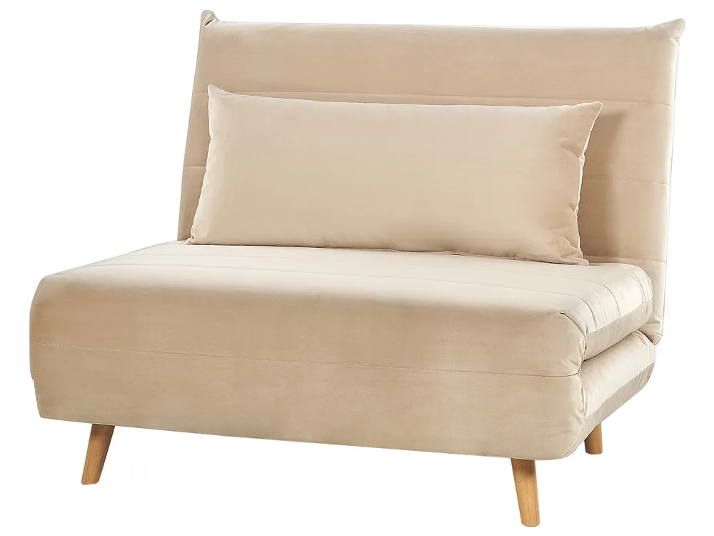 Single Sofa Bed SETTEN Velvet Beige_874975