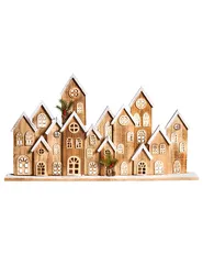 Christmas Decoration LED MALLOS 45 cm House Brown_1027994